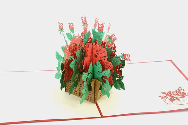 Basket of Roses 3D - Henry Pop-Up Cards