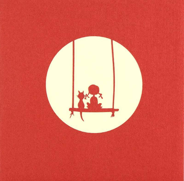 Girl on Swing with Cat - Henry Pop-Up Cards