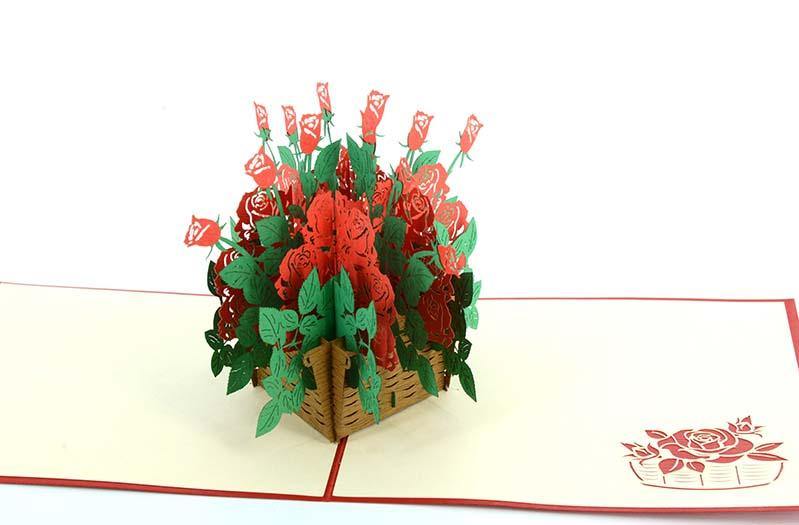 Basket of Roses 3D - Henry Pop-Up Cards