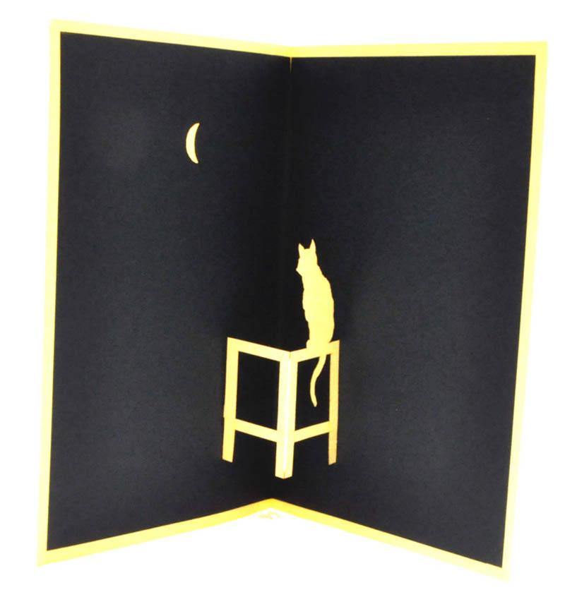 Cat and Moon - Henry Pop-Up Cards