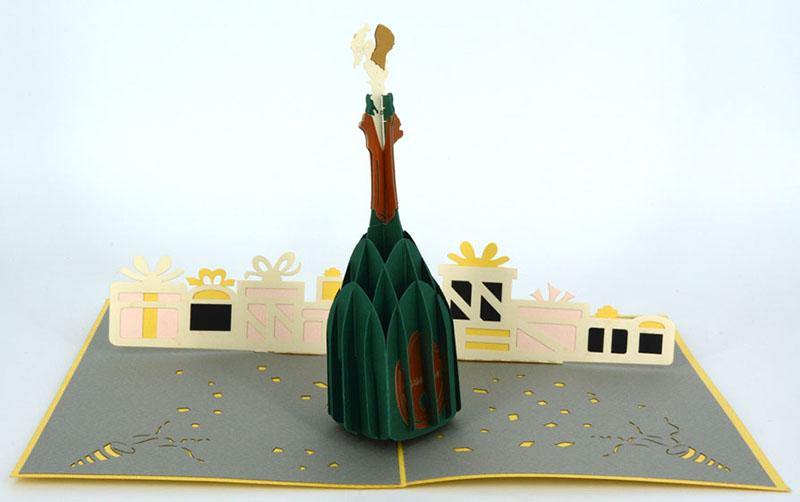 Champagne Bottle 3D - Henry Pop-Up Cards