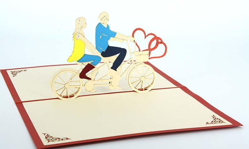 Couple on Love Bike1 - Henry Pop-Up Cards