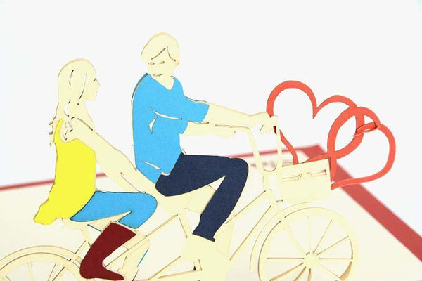 Couple on Love Bike1 - Henry Pop-Up Cards
