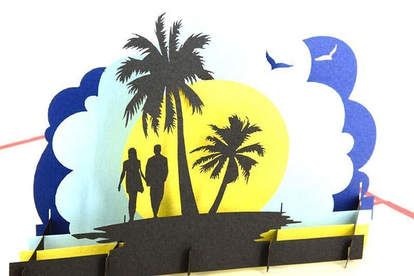 Couple under Palm Trees - Henry Pop-Up Cards