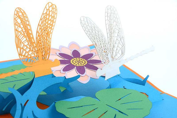 Dragonflies on Lotus - Henry Pop-Up Cards