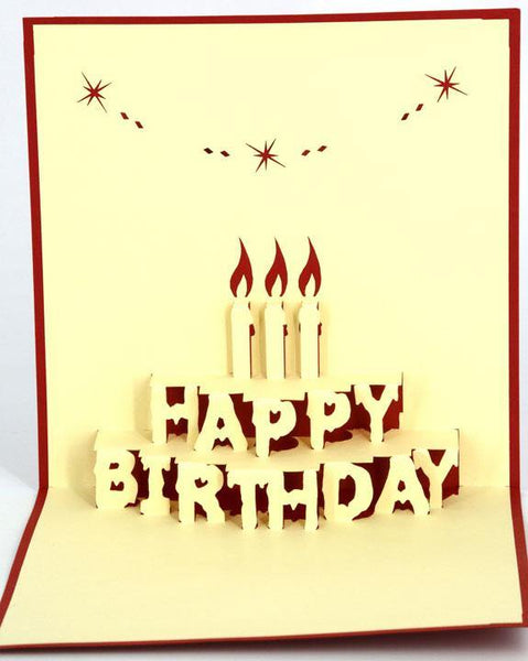 Happy Birthday Candles and Words - Henry Pop-Up Cards