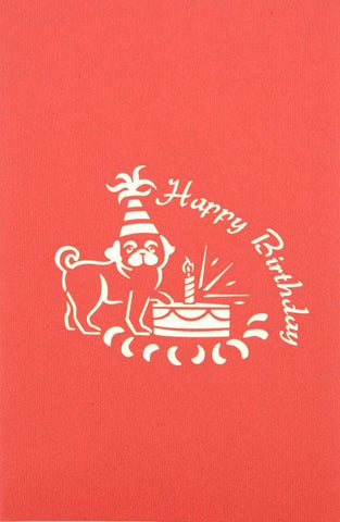 Happy Birthday Pug Dog - Henry Pop-Up Cards