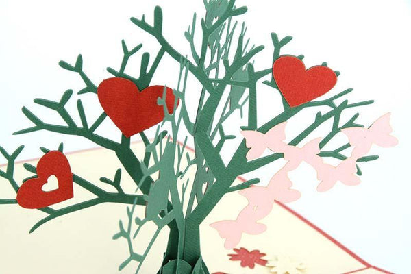 Love Hearts on tree - Henry Pop-Up Cards