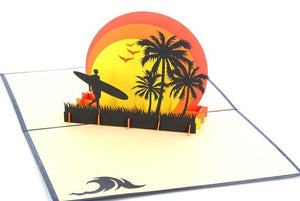 Men carrying surfing board - Henry Pop-Up Cards
