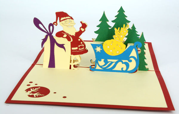 Santa and present sleigh