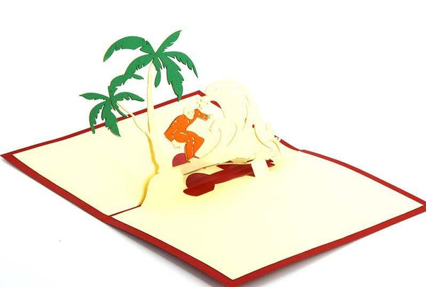Surfing and Palm Trees - Henry Pop-Up Cards