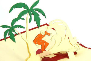 Surfing and Palm Trees - Henry Pop-Up Cards