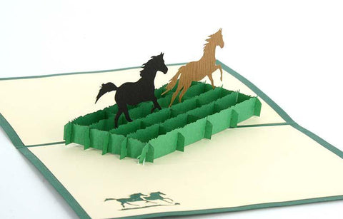 Two Horses 3D - Henry Pop-Up Cards