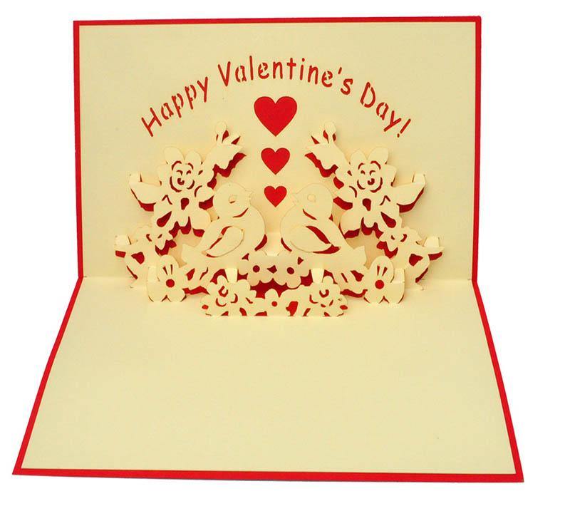 Two Birds - Happy Valentine's - Henry Pop-Up Cards
