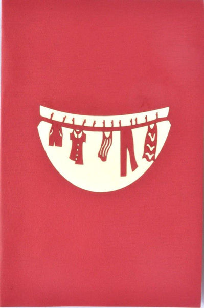 Clothes on Washing Line - Henry Pop-Up Cards
